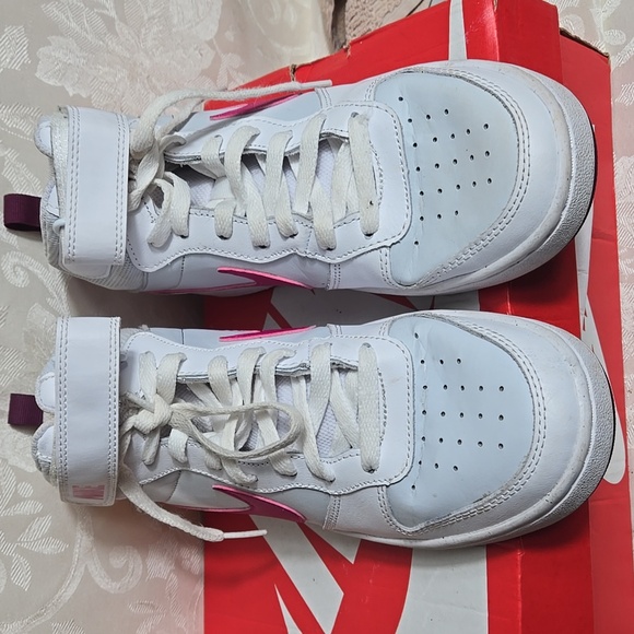 Nike Pink And White Court Borough Mid 2 Sneakers - Picture 7 of 10